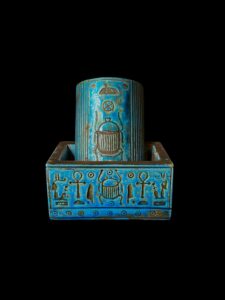 Egyptian Scarab Jewelry Box: Ancient Inscription, Pharaonic Decor - Image 1