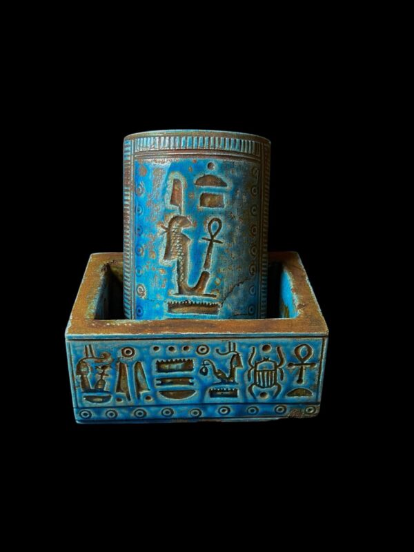 Egyptian Goddess Maat Box: Pharaonic Jewelry Box with Ankh