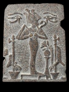 Egyptian God Osiris Wall Relief with Eye of Horus and Ra - Image 1