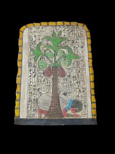 Ancient Egyptian Relief: Pashedu Kissing Earth Under Palm Tree - Image 1