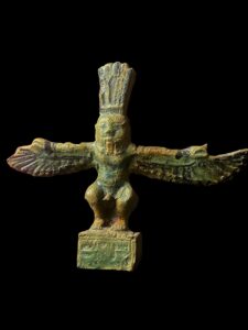 Hand-Carved Porcelain God Bes Statue: Egyptian Home Decor - Image 1