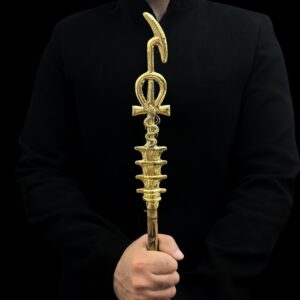 Was Scepter for God Osiris : God Osiris Staff with Brass & 24k Gold - Image 1