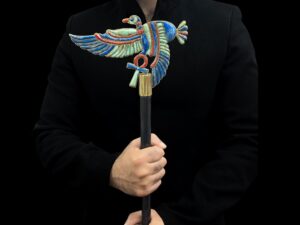 God Osiris Was scepter staff with Goddess Nekhbet Vulture. staff of Power and domination. - Image 1