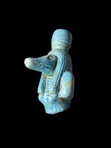 Mini Basalt Egyptian God Sobek Crocodile Statue - Image 1