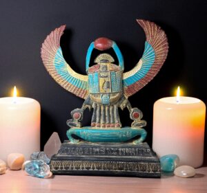Large Egyptian Winged Scarab: Altar Meditation Home Decor - Image 1