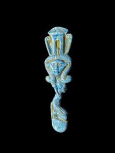 Goddess Hathor statue with High Priest symbol - Image 1