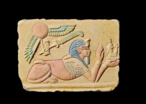 Ancient Egyptian Stone Relief: Mythology Home Decor - Image 1