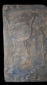 Ancient Egyptian Wall Reliefs featuring the famous Goddess Isis, winged Goddess Isis relief. - Image 1