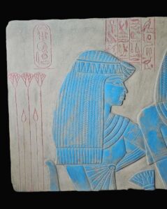 Ancient Egyptian Stone Relief: Pharaonic Mythology Wall Art - Image 1