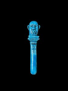 Hand-Carved God Bes Statue: Egyptian Home Decor Art - Image 1