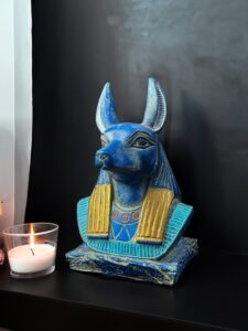 Egyptian God Anubis Stone Statue - Handmade Ancient Egypt Decor - Image 1