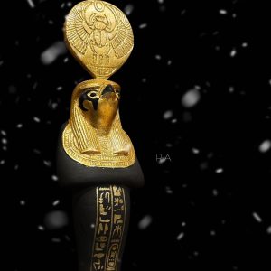 Rare Falcon Egyptian God RA statue, God of the sun, God Ra God of the Sky. God Ra with Sun disk. - Image 1