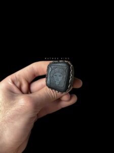 Vintage Egyptian Goddess Hathor Ring: Bronze Protection Ring - Image 1