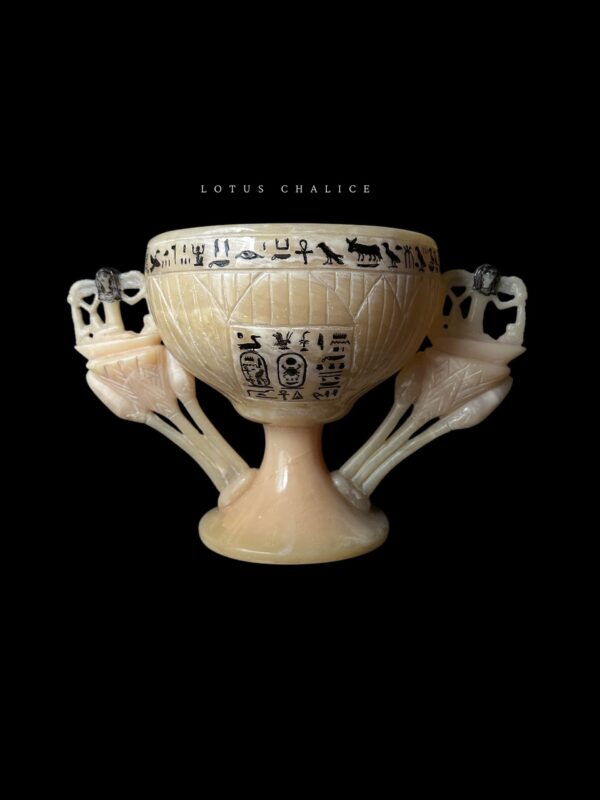 Alabaster Lotus Chalice: King Tutankhamun Wishing Cup
