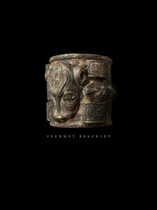 Vintage Bronze Goddess Sekhmet Bracelet - Image 1