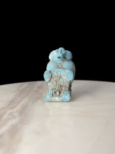 Porcelain Egyptian Baboon Statue: Museum Replica - Image 1