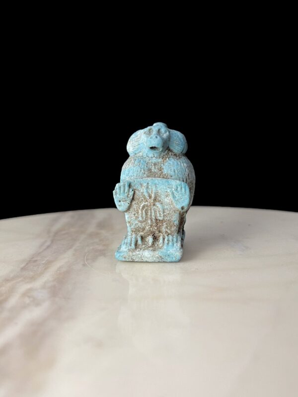 Porcelain Egyptian Baboon Statue: Museum Replica