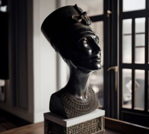 Handmade Basalt Nefertiti Bust - Egyptian Queen Sculpture - Image 1