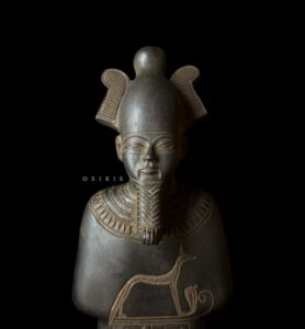 Basalt Egyptian God Osiris Statue: Unique Statuette - Image 1