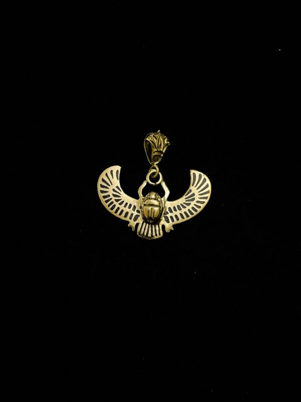 Winged Scarab Pendant: Egyptian Nekhbet Vulture Necklace