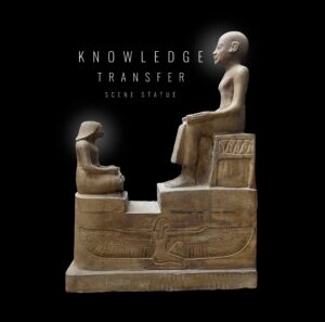 Egyptian Mythology Statue: Knowledge Transfer Scene, Made in Egypt - Image 1