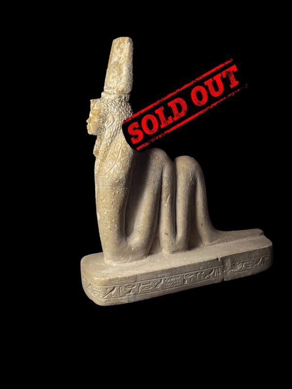 Handcrafted Cobra Goddess Hathor Statue: Egyptian Protection Artifact