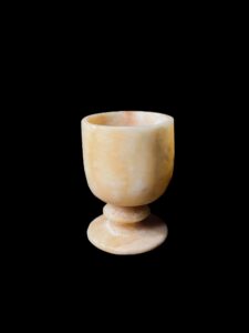 Egyptian Alabaster Cup: Handcrafted Home Decor - Image 1