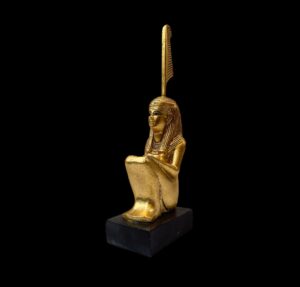 Golden Ma'at Statue: Egyptian Goddess of Justice - Image 1