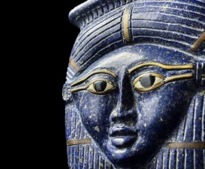 Handmade Lapis Lazuli Egyptian Goddess Hathor Head: Museum Replica - Image 1
