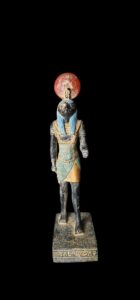 Rare Falcon Egyptian God RA statue, God of the sun, God Ra God of the Sky. God Ra with Sun disk. - Image 1