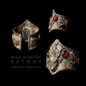 Goddess Hathor Bracelet: Hand-Carved Egyptian Jewelry - Image 1