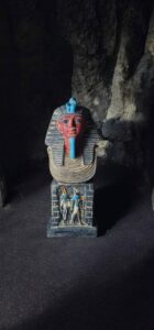 Egyptian King Tutankhamun Statue with Horus and Cleopatra - Image 1