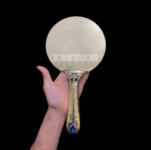 Goddess Hathor Mirror, Ancient Egyptian Mirror of Hathor , Ancient Egyptian religious artifacts, Mirror museum collections. - Image 1