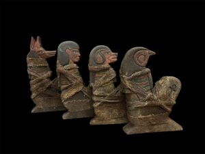 Ancient Egyptian Canopic Jars: Sons of Horus Figurines - Image 1