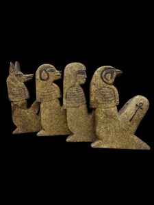 Ancient Egyptian Canopic Jars: Sons of Horus Figurines - Image 1