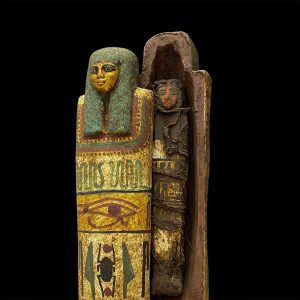 Hand Carved Wooden Ushabti - Vintage Egyptian Shabti Statue - Image 1