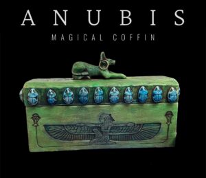 Egyptian God Anubis Coffin: Isis, Sekhmet & Scarab Beetle - Image 1