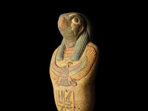 Basalt Horus Statue: Egyptian God of Sky, Falcon Art - Image 1