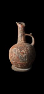 Vintage Egyptian Alabaster Vase: Anubis Decor - Image 1