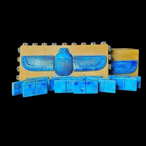 Egyptian Domino Game Set: Winged Scarab Box, Pharaonic Decor - Image 1