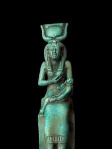 Vintage Goddess Isis statue breastfeeding Horus, unique Isis goddess Statue. - Image 1