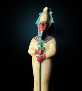 Basalt Egyptian God Osiris Statue: Unique Osiris Statuette - Image 1