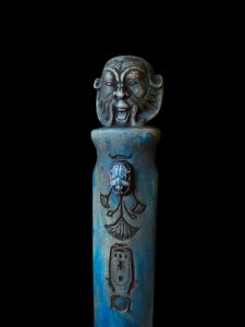Hand-Carved God Bes Statue: Egyptian Art Home Decor - Image 1