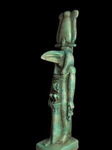 God Thoth with God Horus holding key of life - Image 1