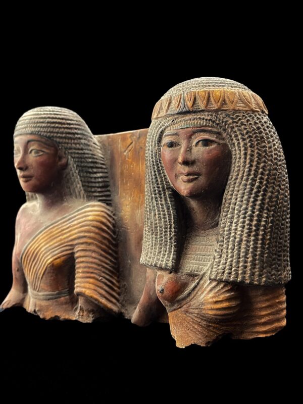 Rare Egyptian Queen and King Statue: Ancient Egypt Decor