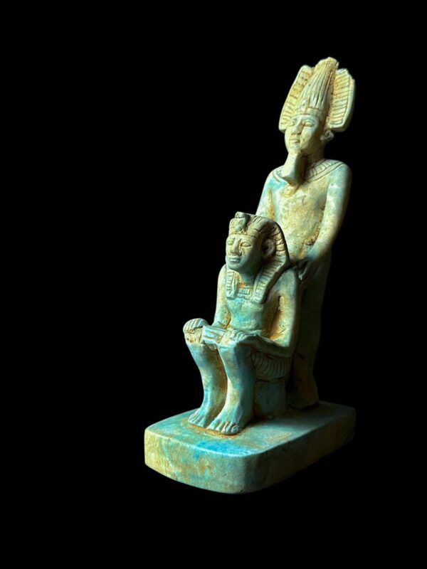 Flame Stone Egyptian God Osiris Statue: Unique Statuette