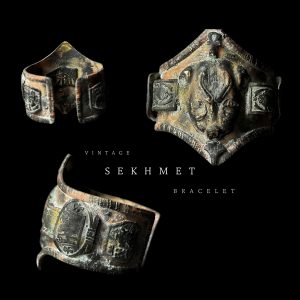 Vintage Bronze Goddess Sekhmet Bracelet - Image 1