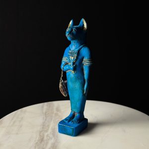Porcelain Bastet Cat Statue: Ancient Egyptian Goddess Decor - Image 1