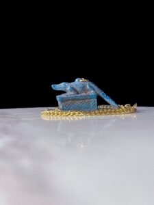 Porcelain Egyptian God Sobek Amulet: Crocodile Pendant - Image 1