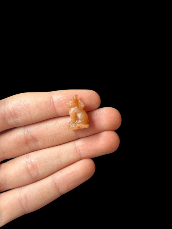 agate stone Bastet Cat Amulet, Egyptian Goddess Pendant